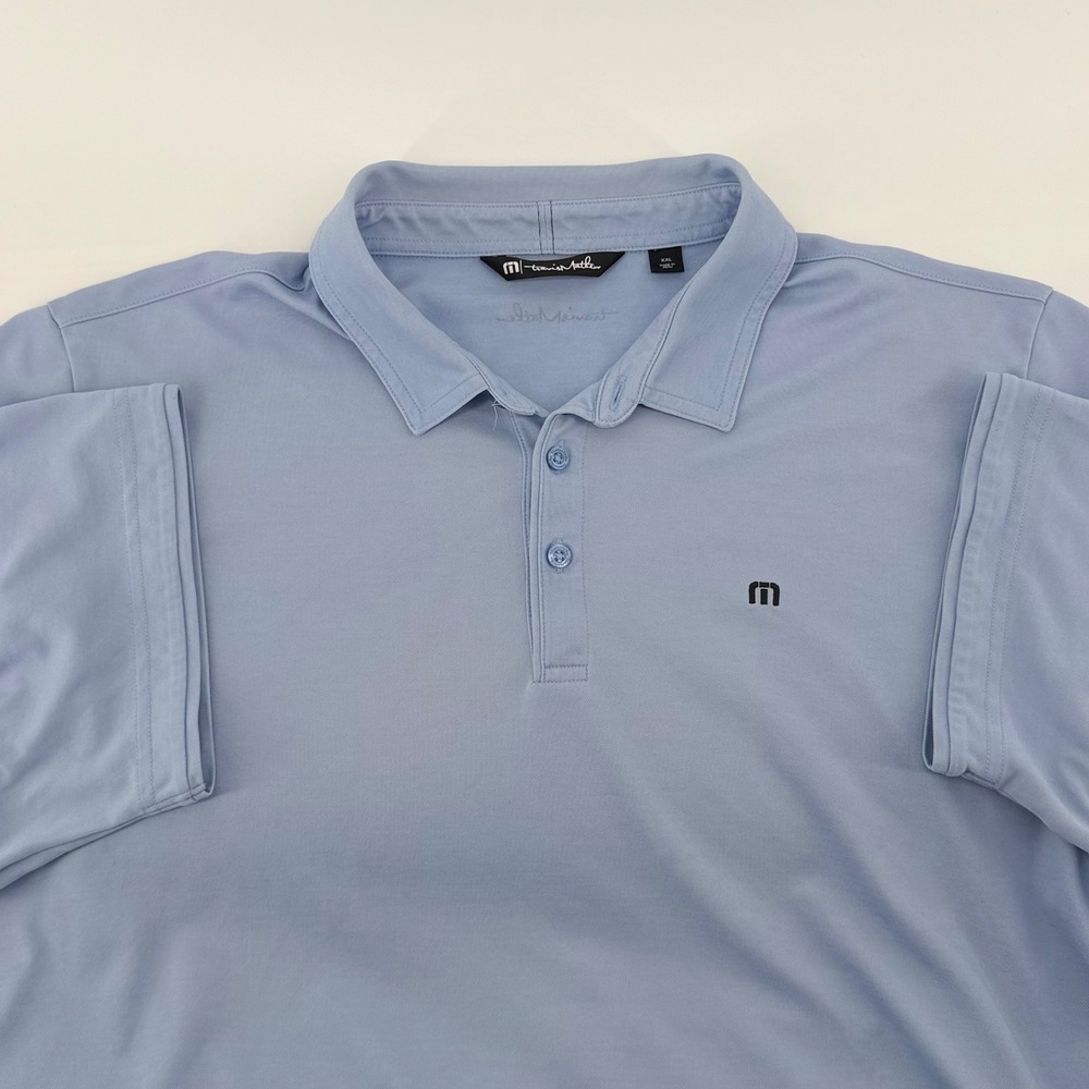 TravisMathew Zinna Polo Shirt Short Sleeve Golf Performance XXL Light Blue